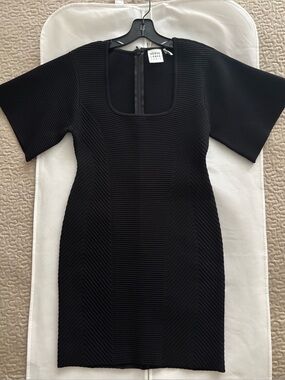 Herve Leger Black Ribbed  Mini Dress